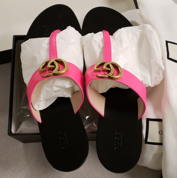 Gucci Shoes - Gucci leather thong , color florescent fuchsia